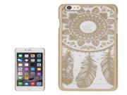 Glass Window Grilles Style Windbell Pattern Plastic Cover for iPhone 6 Plus Gold