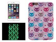 Noctilucent Cartoon Cat Pattern Hard Case for iPhone 6 Plus