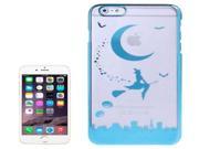Magician Pattern Ultra Thin Plating Border Transparent Plastic Case for iPhone 6 Plus 6S Plus Blue