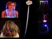 Rose Style Color Change Flashing Braid Luminous Pigtail Hair Clips LED Light Fiber for KTV Bars Clubs Christmas Activities Random Color Delivery