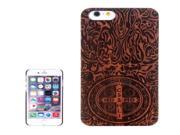 Cross Carved Pattern Rosewood Patch Protective Case for iPhone 6 Plus 6S Plus