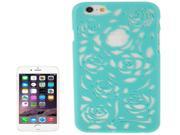 Hollow Out Rose Flowers Pattern Protective Hard Case for iPhone 6 Plus 6S Plus Turquoise