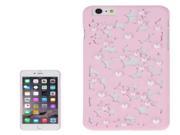 Hollow Style Daisy Pearl Encrusted Plastic Protective Case for iPhone 6 Plus Pink