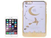 Magician Pattern Ultra Thin Plating Border Transparent Plastic Case for iPhone 6 Plus 6S Plus Gold