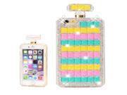 Diamond Encrusted Perfume Bottle Shape Plastic Case with Chain for iPhone 6 Plus 6S Plus