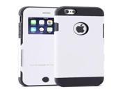Litchi Texture Horizontal Flip Smart Case with Call Display ID and Receive Call Wake up Sleep Function for iPhone 6 Plus 6S Plus White