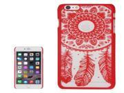 Glass Window Grilles Style Windbell Pattern Plastic Cover for iPhone 6 Red