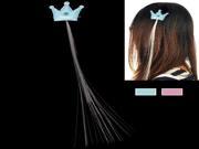 Crown Style Color changing Luminous Pigtail Hair Clips LED Light Fiber for Christmas Activities Random Color Delivery