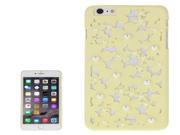 Hollow Style Daisy Pearl Encrusted Plastic Protective Case for iPhone 6 Plus Yellow