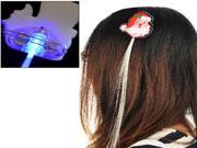 Santa Claus Blue Color Luminous Pigtail Hair Clips LED Light Fiber for Christmas Activities