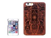 Cartoon Carved Pattern Rosewood Patch Protective Case for iPhone 6 Plus 6S Plus