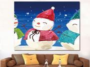 Christmas Snowman Style Art Pictures Wall Paintings on UV Prints for Kitchen Dining Room Bed Room No Frame Size 40cm x 40cm