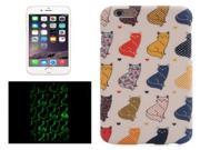 Noctilucent Cartoon Cat Pattern Hard Case for iPhone 6 Plus