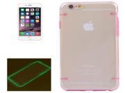 Luminous Frame Transparent Back Shell Plastic Case for iPhone 6 Plus 6S Plus Magenta