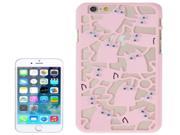 3D Eyes Owls Pattern Plastic Protective Case for iPhone 6 Plus Pink