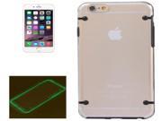 Luminous Frame Transparent Back Shell Plastic Case for iPhone 6 Plus 6S Plus Black