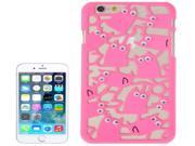 3D Eyes Owls Pattern Plastic Protective Case for iPhone 6 Plus Magenta