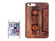 Casette Carved Pattern Rosewood Patch Protective Case for iPhone 6 Plus 6S Plus