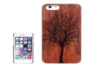 Tree Carved Pattern Rosewood Patch Protective Case for iPhone 6 Plus 6S Plus