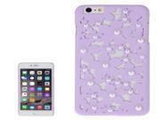 Hollow Style Daisy Pearl Encrusted Plastic Protective Case for iPhone 6 Plus Purple