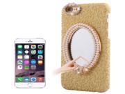 Stereoscopic Diamond Encrusted Mirror Bowknot Plastic Case for iPhone 6 Plus 6S Plus Yellow