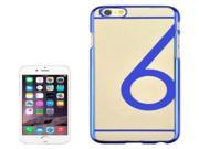 Num 6 Pattern Ultra thin Plating Skinning Protective Hard Case for iPhone 6 Plus 6S Plus Dark Blue