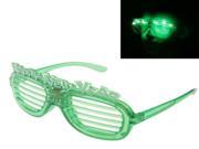 HAPPY NEW YEAR Style Led Flash Glasses for Halloween Christmas Party Green