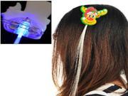 Santa Elk Blue Color Luminous Pigtail Hair Clips LED Light Fiber for Christmas Activities