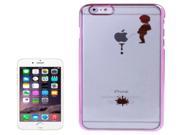 Manneken Pis Pattern Ultra Thin Plating Border Transparent Plastic Case for iPhone 6 Plus 6S Plus Magenta