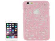 Hollow Out Rose Flowers Pattern Protective Hard Case for iPhone 6 Plus 6S Plus Pink