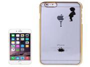 Manneken Pis Pattern Ultra Thin Plating Border Transparent Plastic Case for iPhone 6 Plus 6S Plus Gold