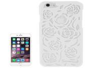 Hollow Out Rose Flowers Pattern Protective Hard Case for iPhone 6 Plus 6S Plus White