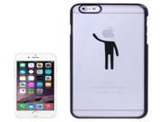 Human Pattern Ultra Thin Plating Border Transparent Plastic Case for iPhone 6 Plus 6S Plus Black