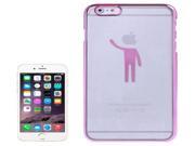 Human Pattern Ultra Thin Plating Border Transparent Plastic Case for iPhone 6 Plus 6S Plus Magenta