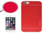 2 in 1 Brushed Texture Metal Plastic Protective Case for iPhone 6 Plus 6S Plus Red