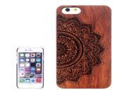 Ethnic Flower Carved Pattern Rosewood Patch Protective Case for iPhone 6 Plus 6S Plus
