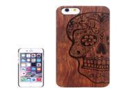 Skull Carved Pattern Rosewood Patch Protective Case for iPhone 6 Plus 6S Plus