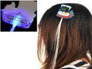 Snowman Blue Color Luminous Pigtail Hair Clips LED Light Fiber for Christmas Activities