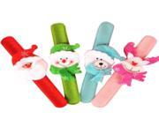 Snowman Style Merry Christmas Slap Pat Circle Wristband Pack of 4 Random Delivery