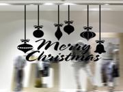 Home Decor Merry Christmas Removable Wall Stickers Size 58cm x 50cm Black