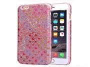 Colorful Star Pattern Flash Powder Series PU Paste Skin Plastic Protective Case for iPhone 6 Plus 6S Plus Pink