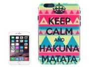 KEEP CALM AND HAKUNA MATATA Pattern Transparent Frame Colored Drawing Plastic Case for iPhone 6 Plus 6S Plus