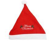 Embroidered Christmas Party Santa Hat Non woven Christmas Hat Size 34cm x 28cm Pack of 2