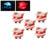 5pcs Flash LED Brooch Luminous Badge Christmas Ornaments Gift Santa Claus Duffel Bag Brooch