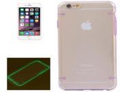 Luminous Frame Transparent Back Shell Plastic Case for iPhone 6 Plus 6S Plus Purple