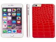 Crocodile Texture PU Paste Skin Metal Protective Case for iPhone 6 Plus 6S Plus Red