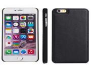 Litchi Texture PU Paste Skin Metal Protective Case for iPhone 6 Plus 6S Plus Black