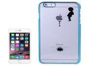 Manneken Pis Pattern Ultra Thin Plating Border Transparent Plastic Case for iPhone 6 Plus 6S Plus Blue
