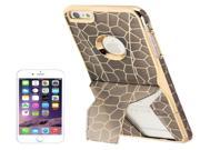 Net Pattern Electroplating Frame Plastic Protective Case with Holder for iPhone 6 Plus Grey
