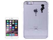 Manneken Pis Pattern Ultra Thin Plating Border Transparent Plastic Case for iPhone 6 Plus 6S Plus Silver